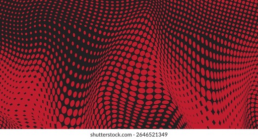 Red halftone dots blue color pattern gradient grunge texture background. Dot pop art comic sport style vector
