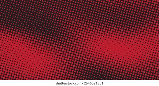 Red halftone dots blue color pattern gradient grunge texture background. Dot pop art comic sport style vector
