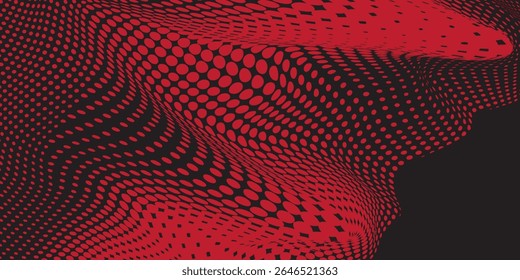 Red halftone dots blue color pattern gradient grunge texture background. Dot pop art comic sport style vector
