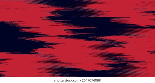 Red halftone dots blue color pattern gradient grunge texture background. Dot pop art comic sport style vector illustration.