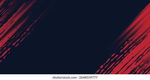 Fondo de textura grunge de gradiente de patrón de color azul de puntos de semitono rojo. Fondo de textura grunge de gradiente de patrón de color azul de puntos de semitono rojo MODERNO 