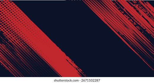 Meio-tom vermelho pontos cor azul padrão gradiente gradiente textura fundo. Dot pop art cômico esporte estilo Vintage pop art retro pop arts retro esporte