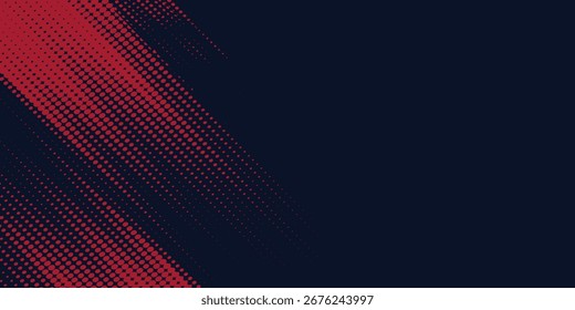 Fondo de textura grunge de gradiente de patrón de color azul de puntos de semitono rojo. Dot pop art cómic estilo deportivo Vector de fútbol, baloncesto, béisbol, tenis, rugby, fondo de ciclismo grunge
