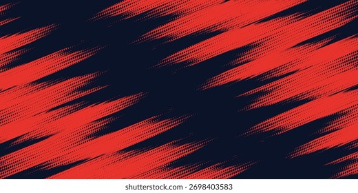 Red halftone dots blue color pattern gradient grunge texture background. Dot pop art comic sport style vector illustration