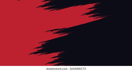 Red halftone dots gradient grunge texture background color pattern. Dot pop art sport style vector illustration