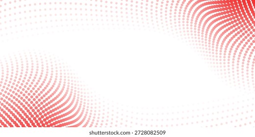 Textura degradada de semitono rojo. Fondo de lunares de dibujos animados de desvanecimiento. Repitiendo el patrón de gradiente punteado. Vector