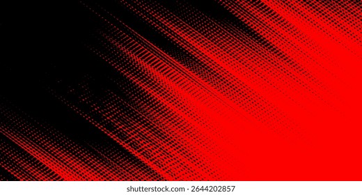 red halftone on black background. Vector dotted sparkles or halftone shine pattern texture Pop Art Style Background. EPS10
