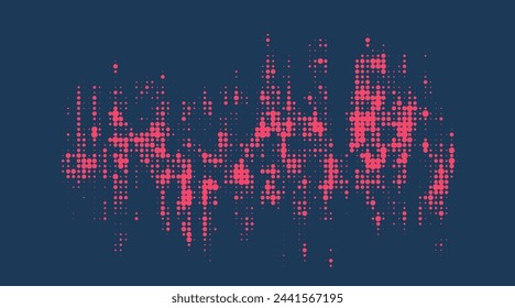 Semitono rojo sobre fondo azul. Textura de patrón de destellos punteados Fondo de estilo Pop Art. Ilustración de vector
