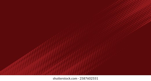 red halftone on dark red background. Vector dotted sparkles or halftone shine pattern texture Pop Art Style Background. eps 10