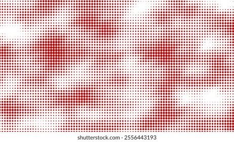 Red Halftone Pattern Background. Technology Banner. Abstract Art Wallpaper. Vector Illustration