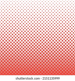 Red halftone pattern on white background. Linear halftone backdrop. Isolated vector illustration on white background. Red mosaic pattern.