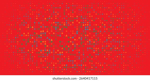 red halftone pattern on white background. geometric and star for vector eps 10