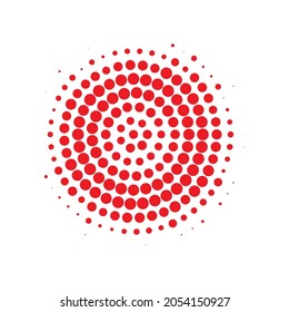 Red Halftone Retro. Vector Element. Abstract Half. Texture Half. Dot Modern. Circle Background. Gradient Grunge. Round Grunge. Design Element.