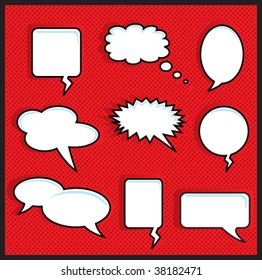 Red Halftone With Speech Bubbles