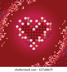Red halftone vector heart