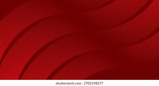 Fondo rojo de la onda del semitono – diseño Abstractas moderno del patrón punteado