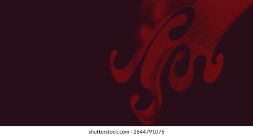 Red halftone wavy batik background. Pop art dot sport batik style vector.