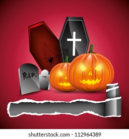 Red Halloween background with place for text