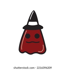 red halloween witch illustration for halloween day.