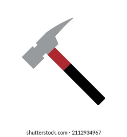 Icono de martillo rojo. Herramienta. Vectores.