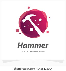 Red Hammer Logo Design Template