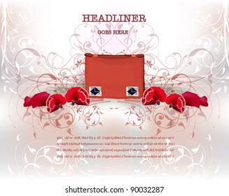 Red hand bag background