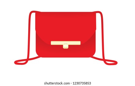 Red hand bag. vector illustration 