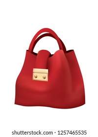 Red hand bag. vector illustration 
