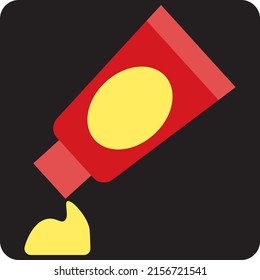 Red hand cream bottle, illustration, vector on a white background.