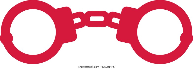 Red hand cuffs icon