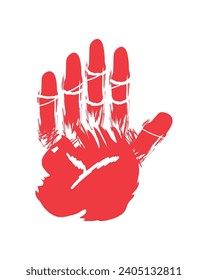 ilustración de diseño de día de mano roja aislada