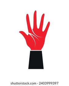 ilustración del día de la mano roja aislada del vector de la mano roja