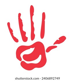 red hand day isolated illustration