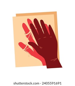 ilustración de opresión del día de la mano roja aislada