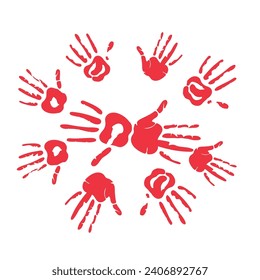 ilustración de soporte de día de mano roja aislada
