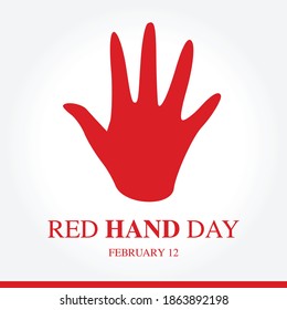 Red Hand Day Vector Illustration. Suitable for greeting card poster and banner