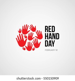 Red Hand Day Vector Illustration.
