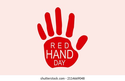 Red Hand Day. Vector template for banner, card, poster, background.