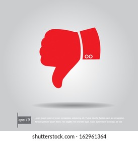 red hand dislike icon vector