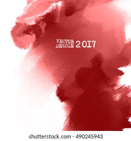 Red Hand drawn abstract grunge shape. Blood Decoration usable as banner, cards, posters, label, logo, badge design. Wallpaper with empty space for your text. Brush design element. Vector illustration.