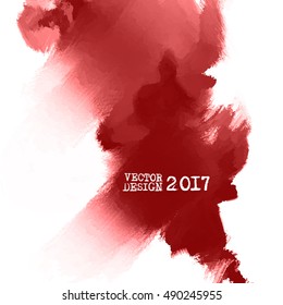 Red Hand drawn abstract grunge shape. Blood Decoration usable as banner, cards, posters, label, logo, badge design. Wallpaper with empty space for your text. Brush design element. Vector illustration.