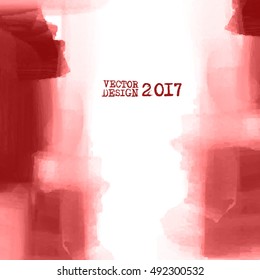 Red Hand drawn abstract grunge shape. Blood Decoration usable as banner, cards, posters, label, logo, badge design. Wallpaper with empty space for your text. Brush design element. Vector illustration.