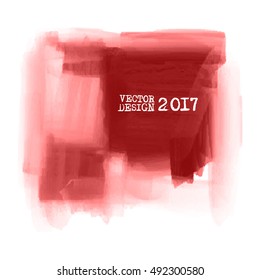 Red Hand drawn abstract grunge shape. Blood Decoration usable as banner, cards, posters, label, logo, badge design. Wallpaper with empty space for your text. Brush design element. Vector illustration.