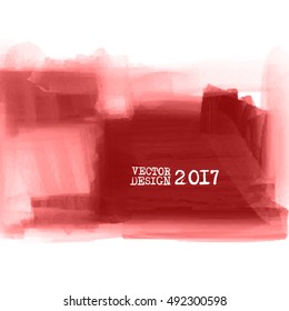 Red Hand drawn abstract grunge shape. Blood Decoration usable as banner, cards, posters, label, logo, badge design. Wallpaper with empty space for your text. Brush design element. Vector illustration.