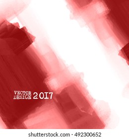 Red Hand drawn abstract grunge shape. Blood Decoration usable as banner, cards, posters, label, logo, badge design. Wallpaper with empty space for your text. Brush design element. Vector illustration.