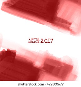 Red Hand drawn abstract grunge shape. Blood Decoration usable as banner, cards, posters, label, logo, badge design. Wallpaper with empty space for your text. Brush design element. Vector illustration.
