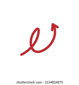 Red hand drawn arrow element vector. Collection of doodle arrows, lines, symbol, pointing mark, shapes on white background. Simple icon illustration for education, decoration, map.