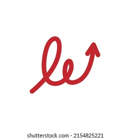 Red hand drawn arrow element vector. Collection of doodle arrows, lines, symbol, pointing mark, shapes on white background. Simple icon illustration for education, decoration, map.