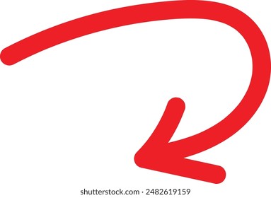 Red Hand drawn arrow symbol. Arrow icon sketch graphic design for education and business use.	
