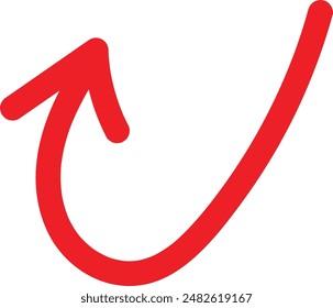 Red Hand drawn arrow symbol. Arrow icon sketch graphic design for education and business use.	
